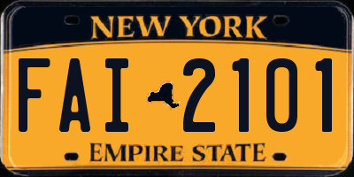 NY license plate FAI2101