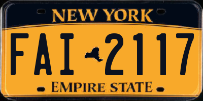 NY license plate FAI2117