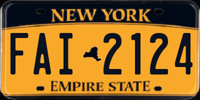 NY license plate FAI2124