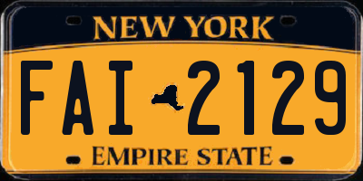 NY license plate FAI2129