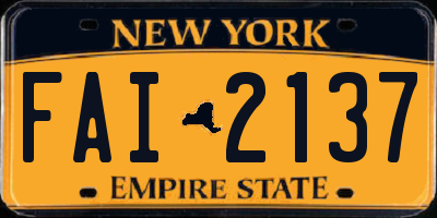 NY license plate FAI2137