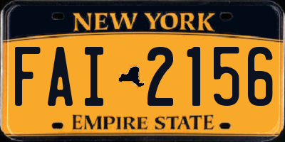 NY license plate FAI2156