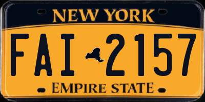 NY license plate FAI2157