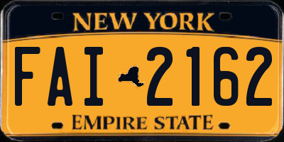 NY license plate FAI2162