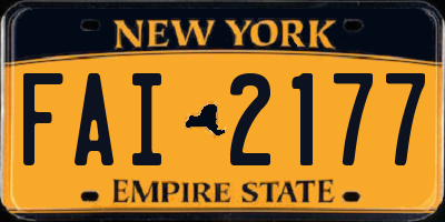 NY license plate FAI2177