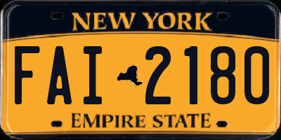 NY license plate FAI2180