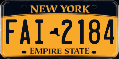NY license plate FAI2184