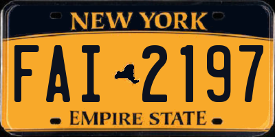 NY license plate FAI2197