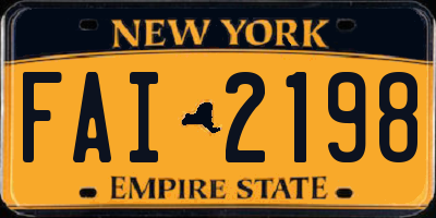 NY license plate FAI2198