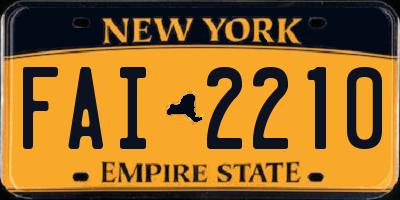 NY license plate FAI2210