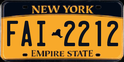 NY license plate FAI2212