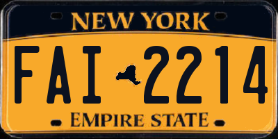NY license plate FAI2214