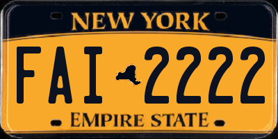 NY license plate FAI2222