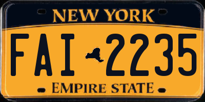NY license plate FAI2235