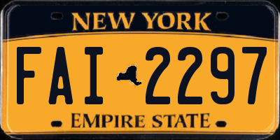 NY license plate FAI2297