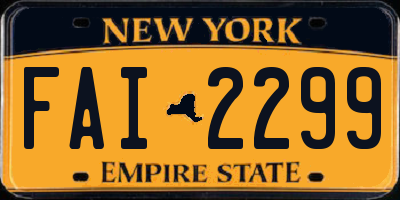 NY license plate FAI2299