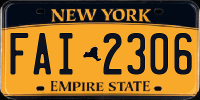 NY license plate FAI2306