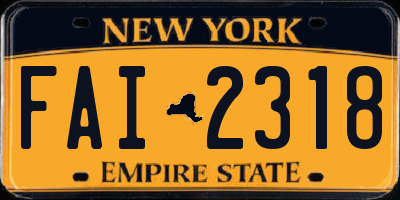 NY license plate FAI2318