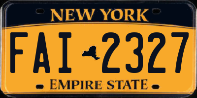 NY license plate FAI2327