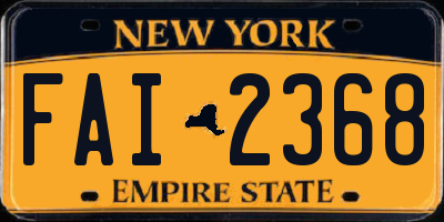 NY license plate FAI2368