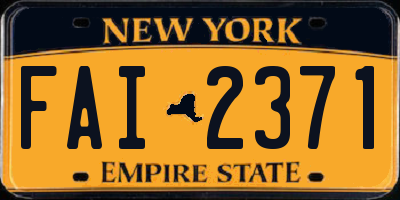NY license plate FAI2371
