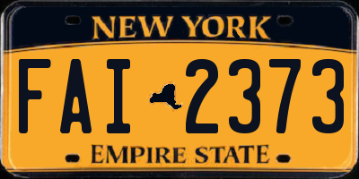 NY license plate FAI2373