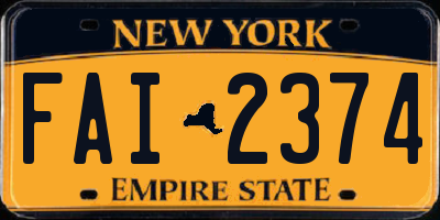 NY license plate FAI2374