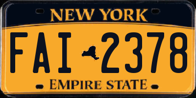 NY license plate FAI2378