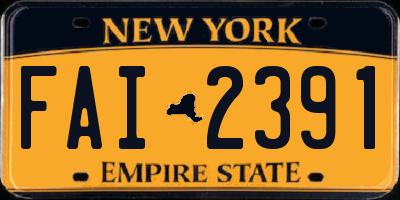 NY license plate FAI2391