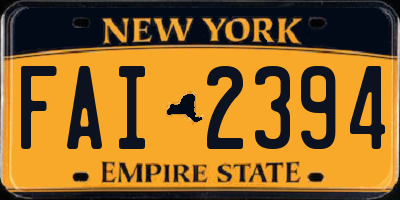 NY license plate FAI2394
