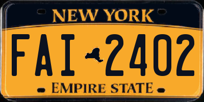 NY license plate FAI2402