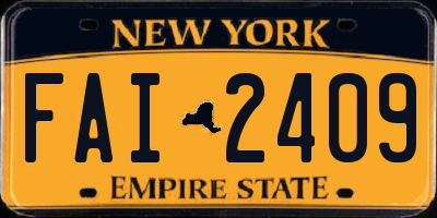 NY license plate FAI2409