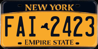 NY license plate FAI2423