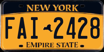 NY license plate FAI2428
