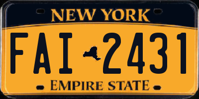 NY license plate FAI2431