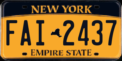 NY license plate FAI2437