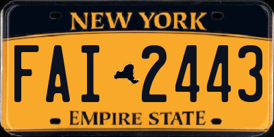 NY license plate FAI2443