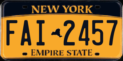 NY license plate FAI2457