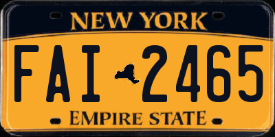 NY license plate FAI2465