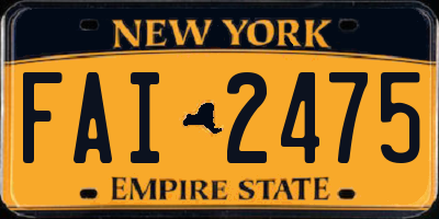 NY license plate FAI2475