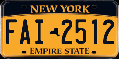 NY license plate FAI2512