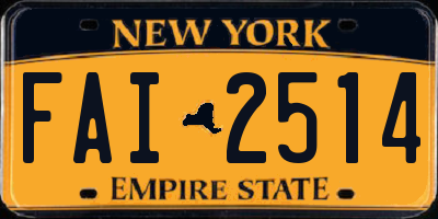 NY license plate FAI2514