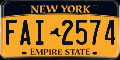 NY license plate FAI2574