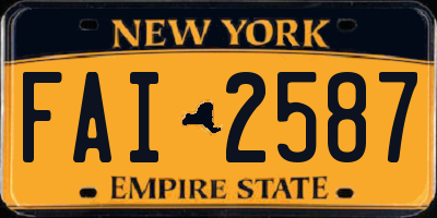 NY license plate FAI2587