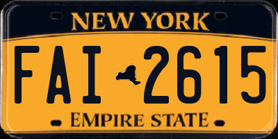 NY license plate FAI2615