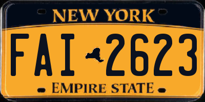 NY license plate FAI2623