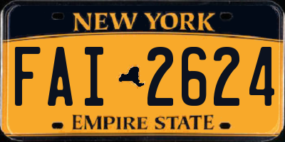 NY license plate FAI2624
