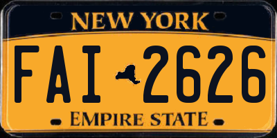 NY license plate FAI2626