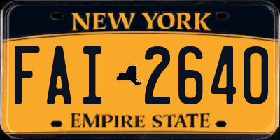 NY license plate FAI2640