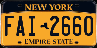 NY license plate FAI2660